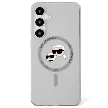 Karl Lagerfeld Button Karl &amp; Choupette Heads Printed Logo MagSafe-kompatibilis tok Samsung Galaxy S25 - fekete kép