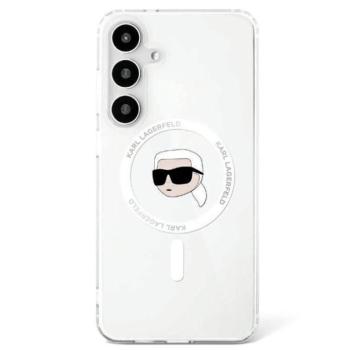 Karl Lagerfeld Button Karl Head Printed Logo MagSafe-kompatibilis tok Samsung Galaxy S25 - fehér kép