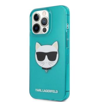 Karl Lagerfeld Choupette Head szilikon hátlap tok Apple iPhone 13 Pro, kék kép