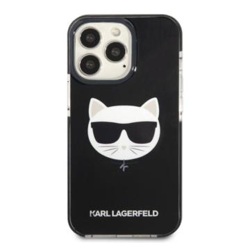 Karl Lagerfeld Choupette Head TPE szilikon hátlap tok Apple iPhone 13 Pro, fekete kép
