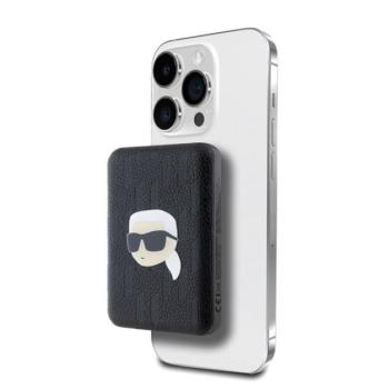 Karl Lagerfeld Embossed Karl Head MagSafe kompatibilis Power bank / külső akkumulátor, 5000mAh, fekete kép