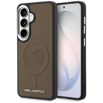 Karl Lagerfeld Embossed Ring Initials Samsung Galaxy S26 mágneses tok, MagSafe, barna kép