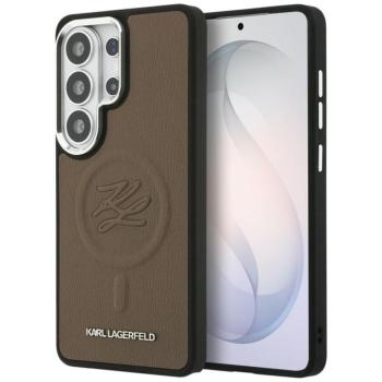 Karl Lagerfeld Embossed Ring Initials Samsung Galaxy S26 Ultra mágneses tok, MagSafe, barna kép