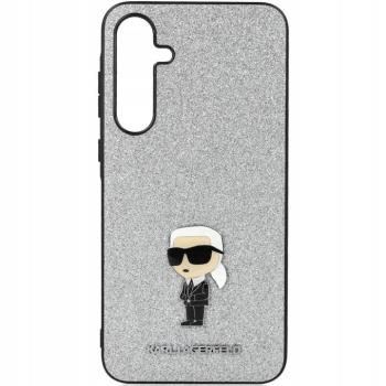 Karl Lagerfeld Fixed Glitter Choupette Logo Metal Pin Samsung Galaxy A35 hátlap tok, ezüst, KLHCSA35GCNPSG kép