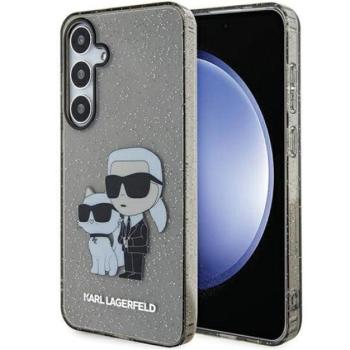 Karl Lagerfeld Glitter Karl&amp;Choupette Samsung Galaxy S24+ tok, fekete kép