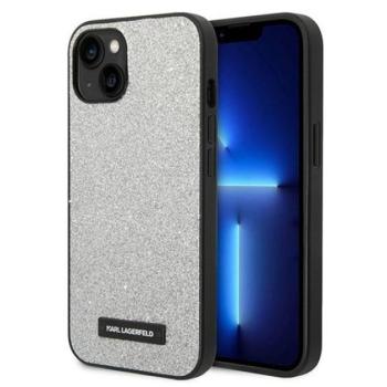 Karl Lagerfeld Glitter Plaque Apple iPhone 14 Plus hátlap tok, ezüst kép