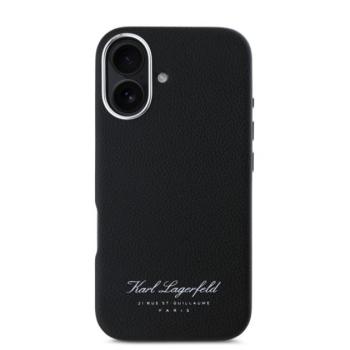 Karl Lagerfeld Grained PU Hotel RSG iPhone 16 hátlap tok, fekete kép