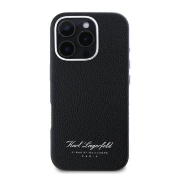 Karl Lagerfeld Grained PU Hotel RSG iPhone 16 Pro Max hátlap tok, fekete kép