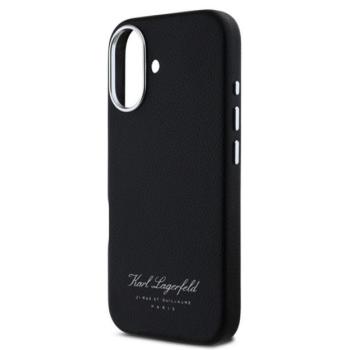 KARL LAGERFELD GRAINED PU HOTEL RSG szilikon telefonvédő (ütésállóság, bőr hatású hátlap) FEKETE Apple iPhone 16 kép