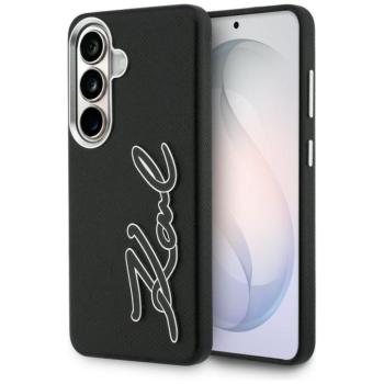 Karl Lagerfeld Grained Signature Metal Resin Logo Samsung Galaxy S26 tok, fekete kép