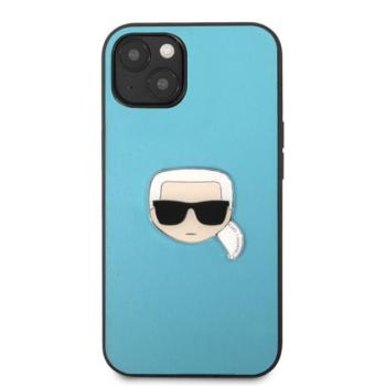 Karl Lagerfeld Head bőr hátlap tok Apple iPhone 13 mini, kék kép