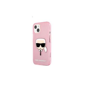 Karl Lagerfeld Head Full Glitter szilikon hátlap tok Apple iPhone 13 mini, rószaszín kép