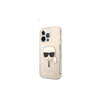 Karl Lagerfeld Head Full Glitter szilikon hátlap tok Apple iPhone 13 Pro, arany kép