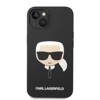 Karl Lagerfeld Head Liquid szilikon hátlap tok Apple iPhone 14 Plus, fekete kép