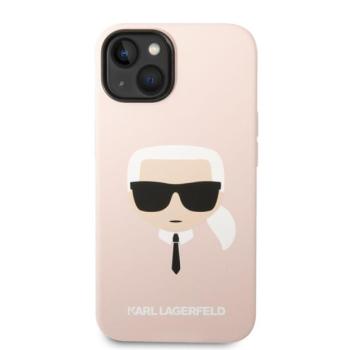 Karl Lagerfeld Head Liquid szilikon hátlap tok Apple iPhone 14 Plus, rószaszín kép