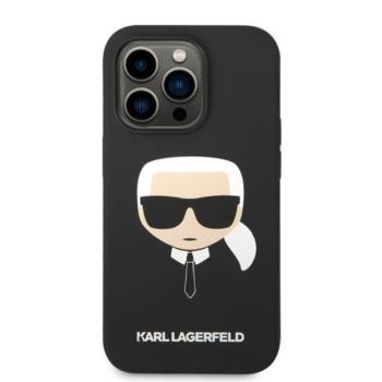 Karl Lagerfeld Head Liquid szilikon hátlap tok Apple iPhone 14 Pro Max, fekete kép