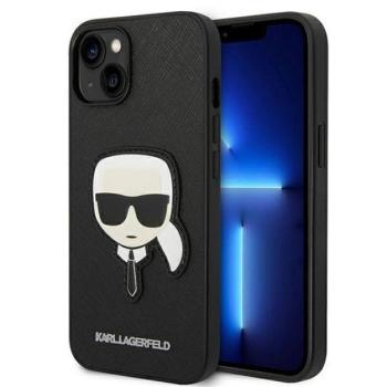 Karl Lagerfeld Head Saffiano bőr hátlap tok Apple iPhone 14 Plus, fekete kép