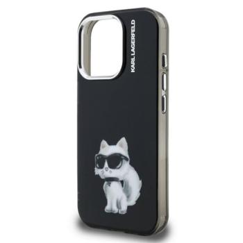 KARL LAGERFELD IML AQUARELLE CHOUPETTE szilikon telefonvédő (ütésállóság, kameravédő) FEKETE Apple iPhone 15 Pro kép