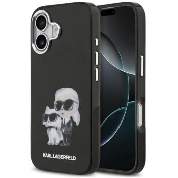 Karl Lagerfeld IML Aquarelle Karl and Choupette Apple iPhone 17 hátlap tok, fekete kép