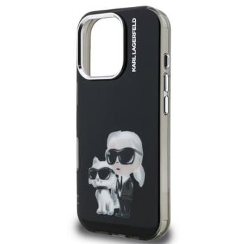 KARL LAGERFELD IML AQUARELLE KARL AND CHOUPETTE szilikon telefonvédő (ütésállóság, kameravédő) FEKETE Apple iPhone 16 Pro kép