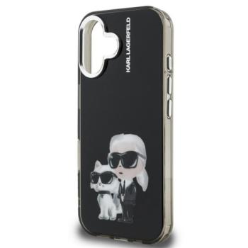 KARL LAGERFELD IML AQUARELLE KARL AND CHOUPETTE szilikon telefonvédő (ütésállóság, kameravédő) FEKETE Apple iPhone 16 kép
