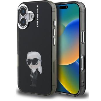 Karl Lagerfeld IML Aquarelle Karl iPhone 16 hátlap tok, fekete kép