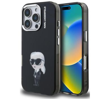 Karl Lagerfeld IML Aquarelle Karl iPhone 16 Pro hátlap tok, fekete kép