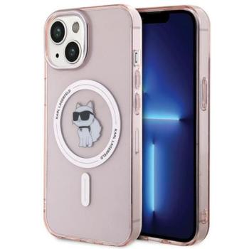 Karl Lagerfeld IML Choupette MagSafe Apple iPhone 15 hátlap tok, rózsaszín kép
