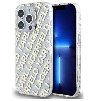 Karl Lagerfeld IML Electroplated Repeated Logo iPhone 15 Pro hátlap tok, arany kép
