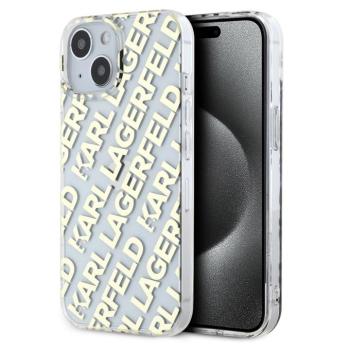 Karl Lagerfeld IML Electroplated Repeated Logo iPhone 16 hátlap tok, arany kép