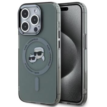 Karl Lagerfeld IML K&amp;CH Heads Metal Frame iPhone 16 Pro Max MagSafe tok kameravédő peremmel, fekete kép