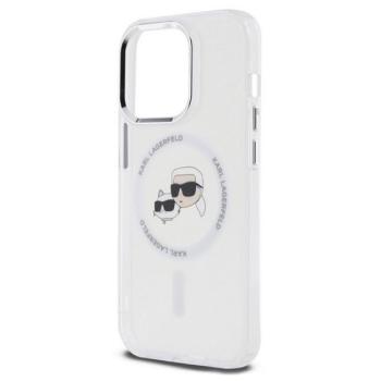 KARL LAGERFELD IML K&amp;CH HEADS METAL FRAME MAGSAFE szilikon telefonvédő (ütésállóság, kameravédő, MagSafe) ÁTLÁTSZÓ Apple iPhone 15 Pro kép