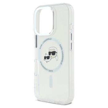 KARL LAGERFELD IML K&amp;CH HEADS METAL FRAME MAGSAFE szilikon telefonvédő (ütésállóság, kameravédő, MagSafe) ÁTLÁTSZÓ Apple iPhone 16 Pro Max kép