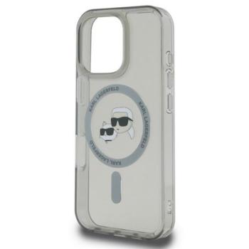 KARL LAGERFELD IML K&amp;CH HEADS METAL FRAME MAGSAFE szilikon telefonvédő (ütésállóság, kameravédő, MagSafe) FEKETE Apple iPhone 16 Pro kép