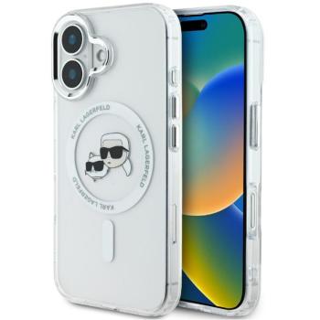 Karl Lagerfeld IML Karl &amp; Choupette Metal Frame iPhone 16 MagSafe tok, átlátszó kép