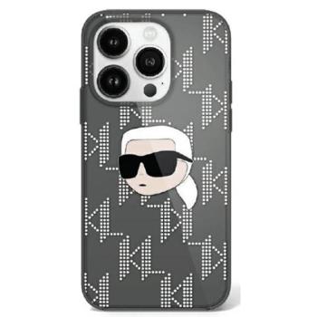 Karl Lagerfeld IML Karl Head Electroplated iPhone 16 kemény hátlap tok, fekete KLHCP16SHKLPKHK kép