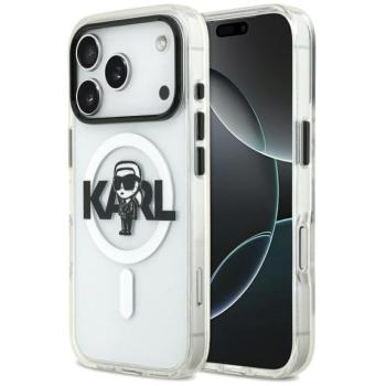 Karl Lagerfeld IML Karl Sketch Logo iPhone 17 Pro MagSafe kompatibilis hátlap tok, átlátszó kép