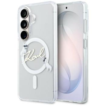 Karl Lagerfeld IML KC Script Samsung Galaxy S26 mágneses tok, MagSafe, átlátszó kép