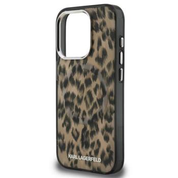 KARL LAGERFELD IML LEOPARD MAGSAFE szilikon telefonvédő (ütésállóság, kameravédő, MagSafe, leopárd minta) BARNA Apple iPhone 15 Pro kép