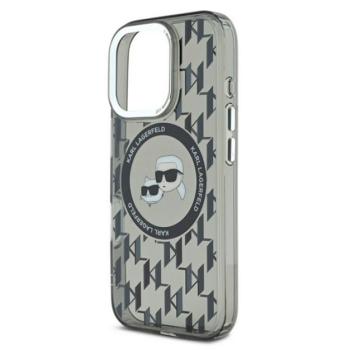 KARL LAGERFELD IML MONOGRAM K&amp;CH HEADS MAGSAFE szilikon telefonvédő (ütésállóság, kameravédő, MagSafe) FEKETE Apple iPhone 16 Pro Max kép
