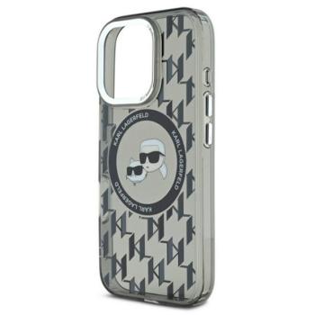 KARL LAGERFELD IML MONOGRAM K&amp;CH HEADS MAGSAFE szilikon telefonvédő (ütésállóság, kameravédő, MagSafe) FEKETE Apple iPhone 16 Pro kép