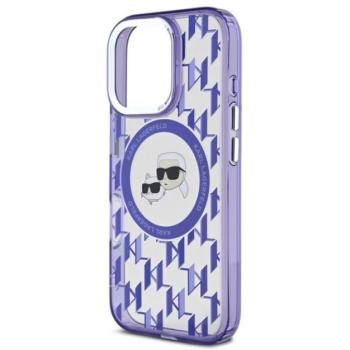 KARL LAGERFELD IML MONOGRAM K&amp;CH HEADS MAGSAFE szilikon telefonvédő (ütésállóság, kameravédő, MagSafe) LILA Apple iPhone 16 Pro Max kép