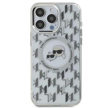 Karl Lagerfeld IML Monogram Karl&amp;Choupette Head iPhone 16 Pro Max hátlap tok, átlátszó KLHMP16XHMCKMHT kép
