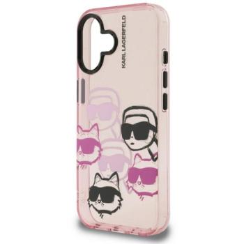 KARL LAGERFELD IML MULTI K&amp;CH HEADS szilikon telefonvédő (ütésállóság, kameravédő) RÓZSASZÍN Apple iPhone 16 kép