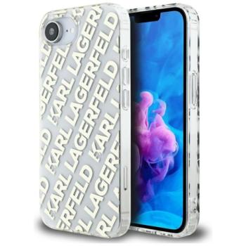 Karl Lagerfeld IML Repeat Logo iPhone 17e / iPhone 16e hátlap tok, arany kép