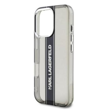 KARL LAGERFELD IML STRIPE LOGO szilikon telefonvédő (ütésállóság, kameravédő) FEKETE Apple iPhone 16 Pro kép