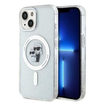 Karl Lagerfeld Karl&amp;Choupette Glitter MagSafe Apple iPhone 15 Plus hátlap tok, átlátszó kép
