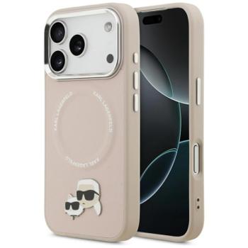 Karl Lagerfeld Karl &amp; Choupette Pins Apple iPhone 17 Pro MagSafe kompatibilis hátlap tok, rózsaszín kép