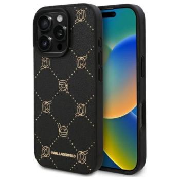 Karl Lagerfeld Karl Head iPhone 16 Pro Max MagSafe hátlap tok, fekete KLHMP16XPGKHPHK kép