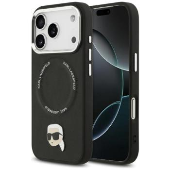 Karl Lagerfeld Karl Pin Apple iPhone 17 Pro Max MagSafe kompatibilis hátlap tok, fekete kép